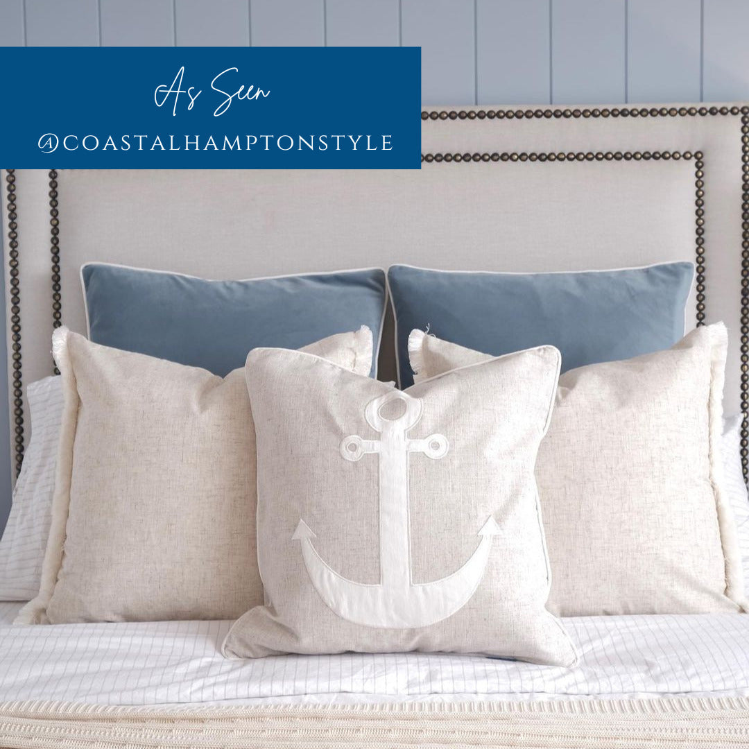 Anchor Kids Linen and White Cushion Cover | Mirage Haven