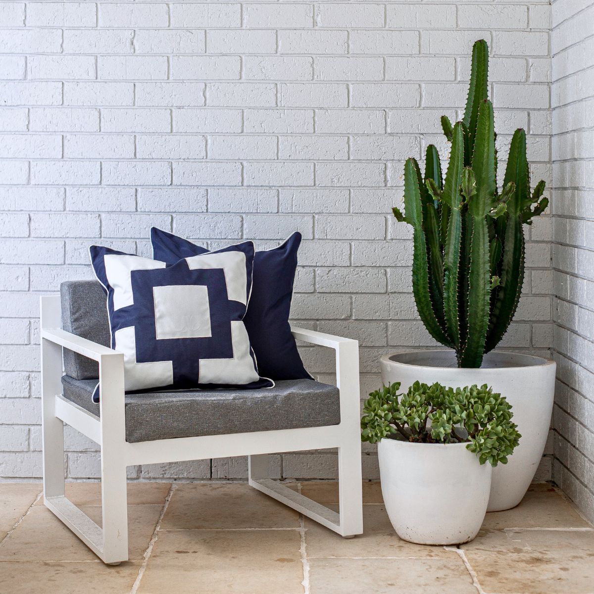 KIRRA Dark Blue Outdoor Cushion Cover | Mirage Haven