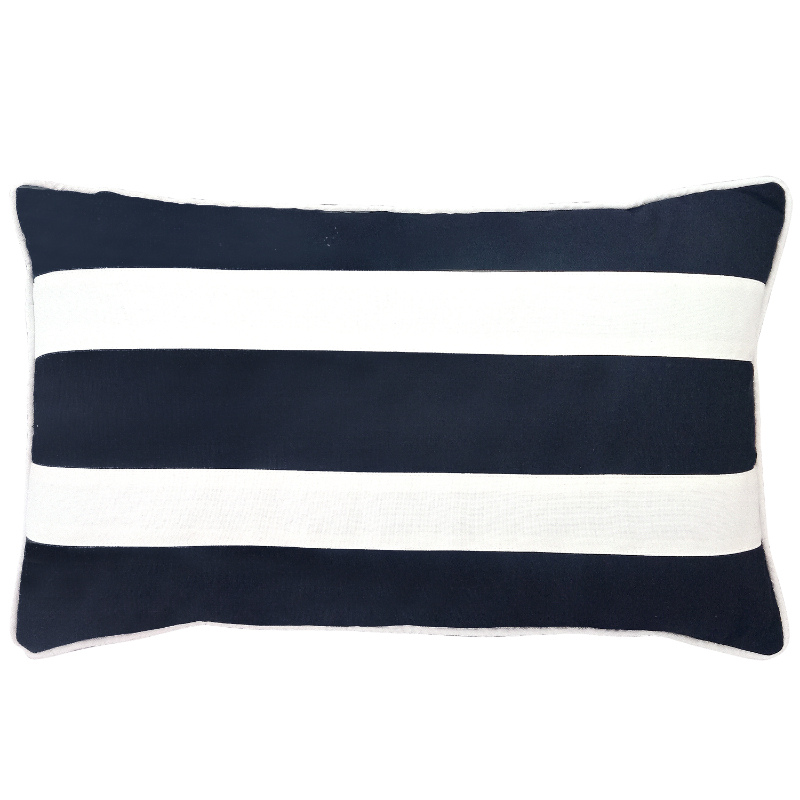KIRRA Dark Blue Striped Outdoor Cushion Cover | Mirage Haven