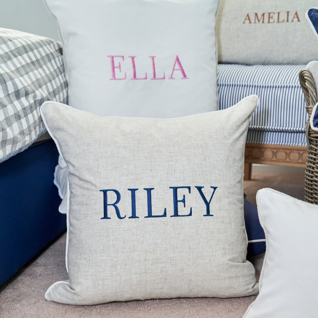 Linen Personalised Kids Cushion Cover | Mirage Haven