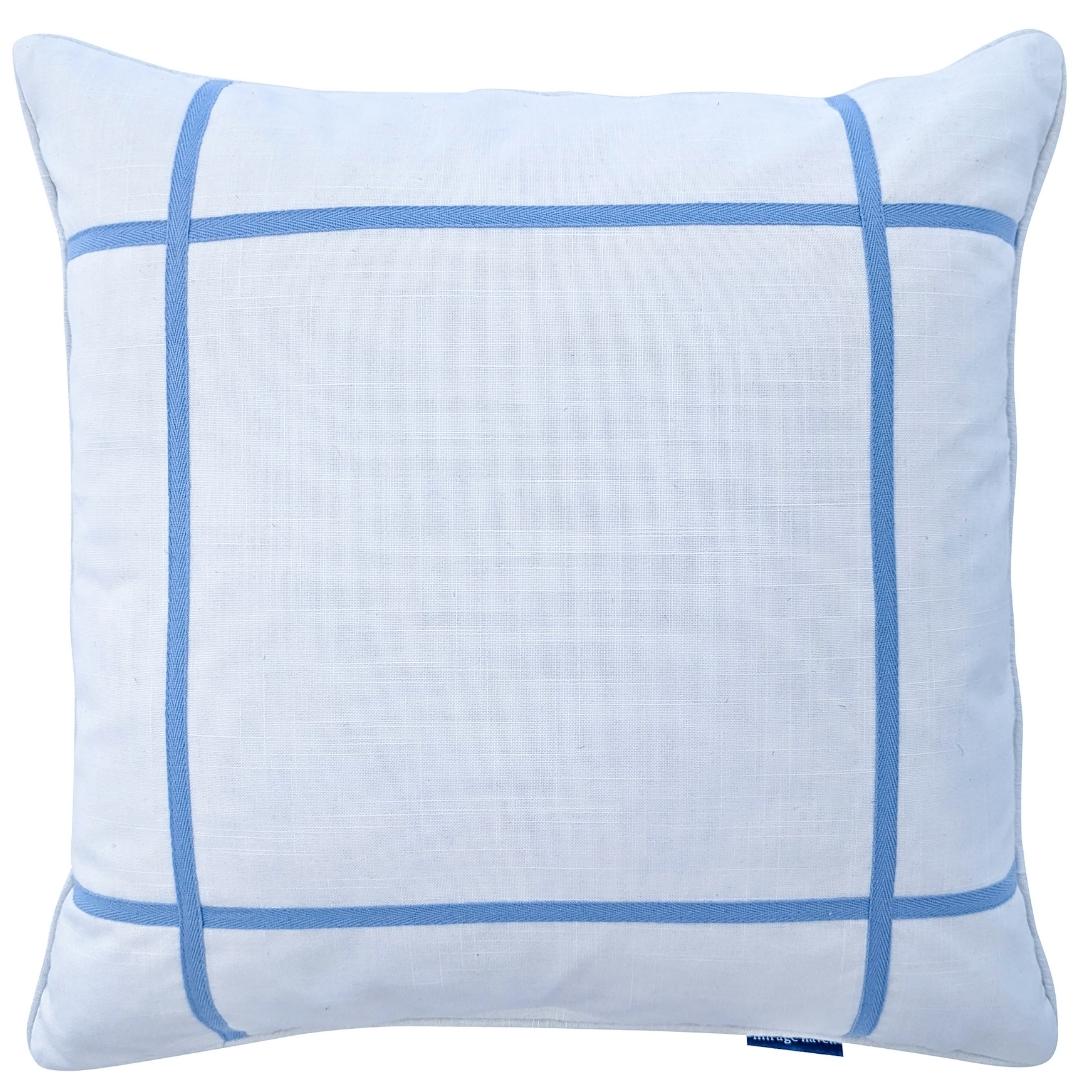 VISTA Blue and White Criss Cross Cushion Cover | Mirage Haven 