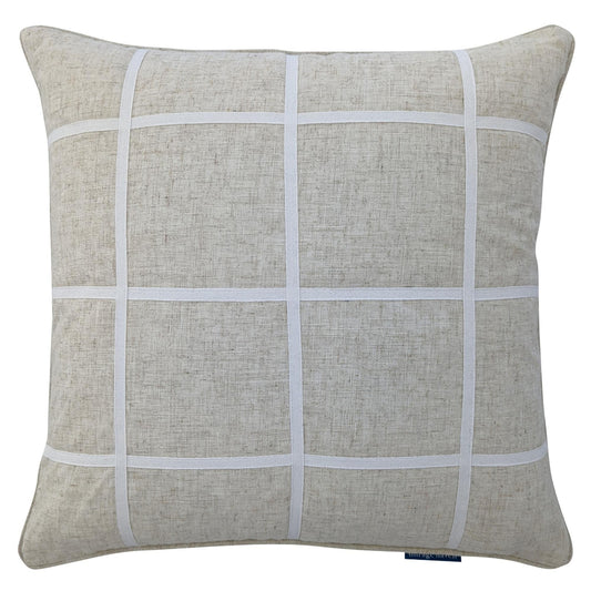 VISTA Linen and White Windowpane Cushion Cover | Mirage Haven 