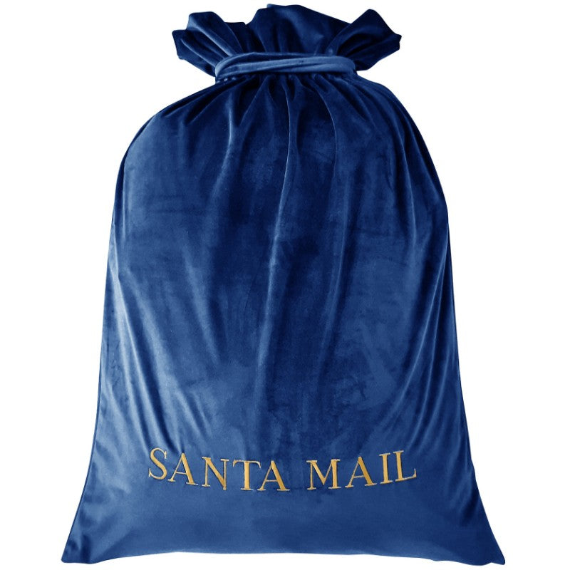 Luxury Personalised Velvet Santa Sack Dark Blue | Mirage Haven