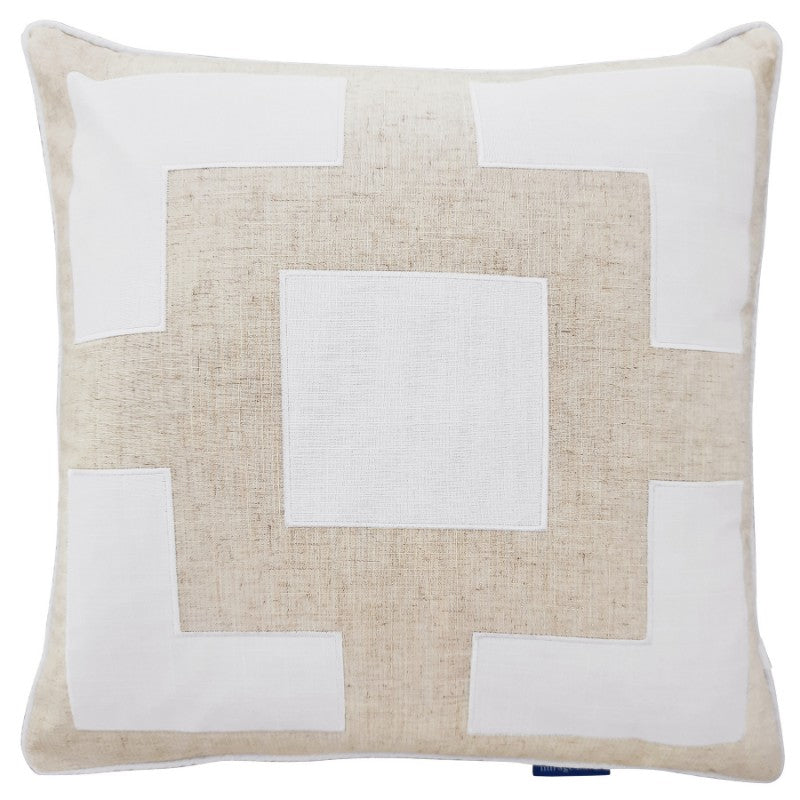 EASTWOOD Linen and White Four Corners Cushion Cover | Mirage Haven