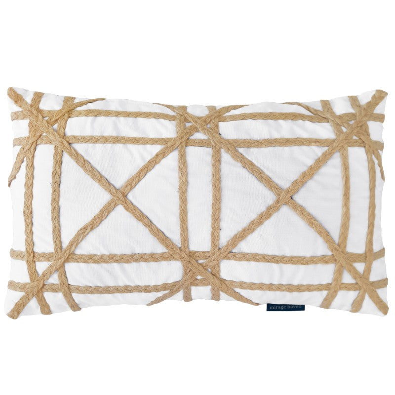 Mirage Haven LONG BEACH Hemp Braids Crosses Cushion Cover