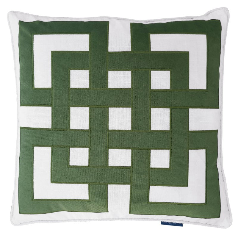 ORION Fern Green Interlink Square Cushion Cover | Mirage Haven