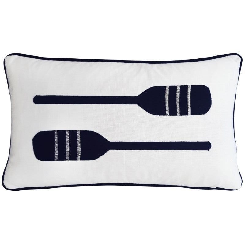 Oars Dark Blue and White Kids Cushion Cover | Mirage Haven