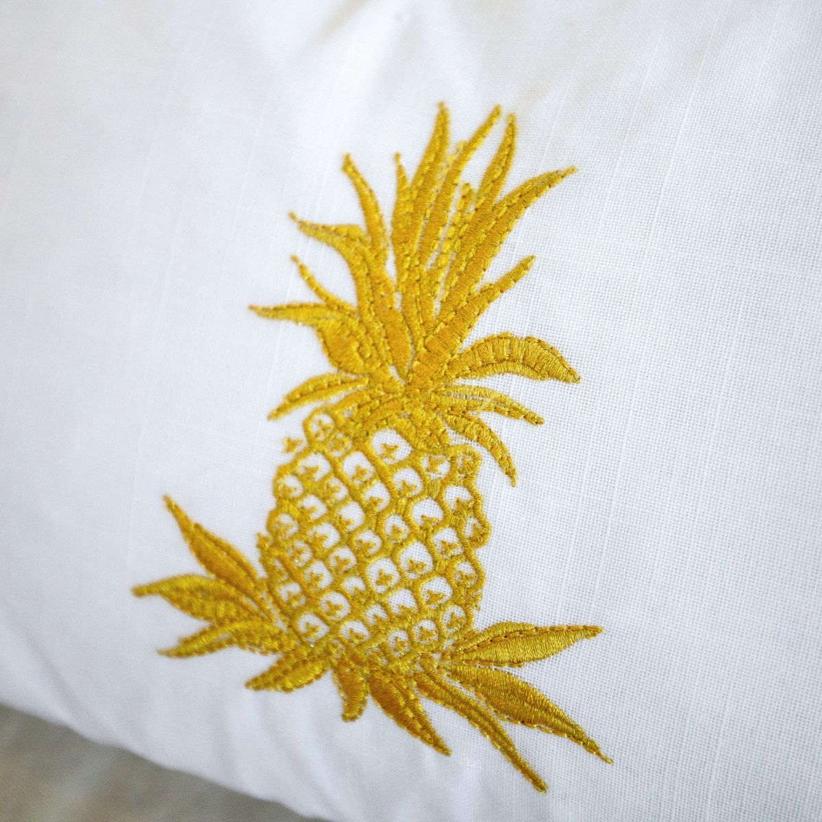 HABANA White and Gold Pineapple Cushion Cover | Mirage Haven