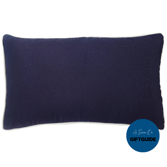 KIRRA Dark Blue and White Panel Plain Outdoor Cushion Cover | Mirage Haven