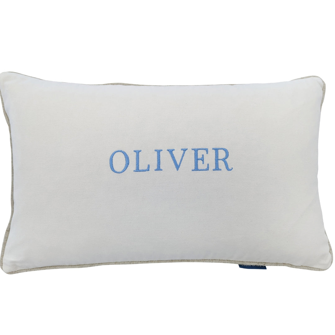 White Personalised Name Kids Cushion Cover | Mirage Haven 