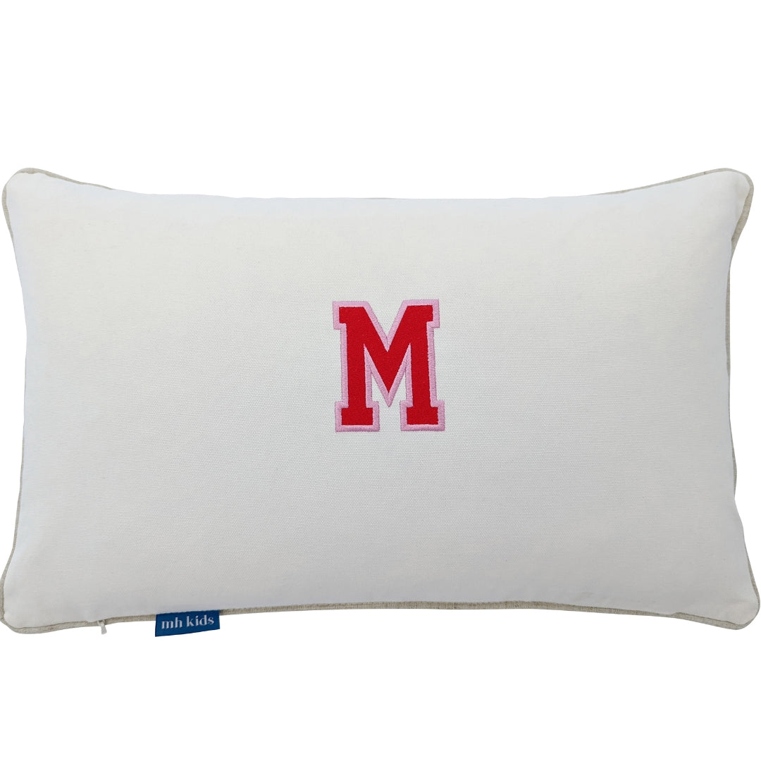 White Personalised Initial Kids Cushion Cover | Mirage Haven 