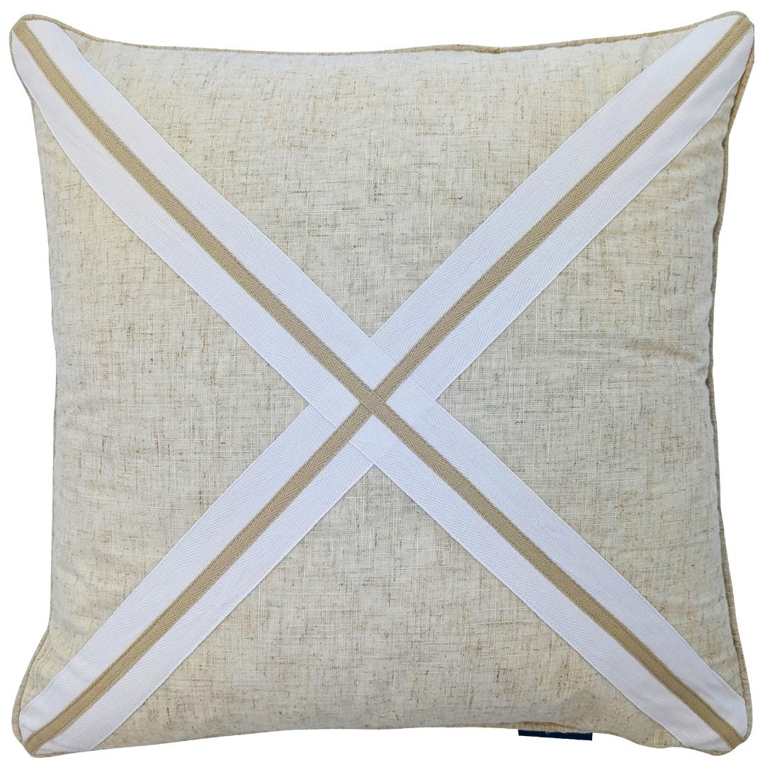 AVALON Linen Cross Cushion Cover | Mirage Haven 