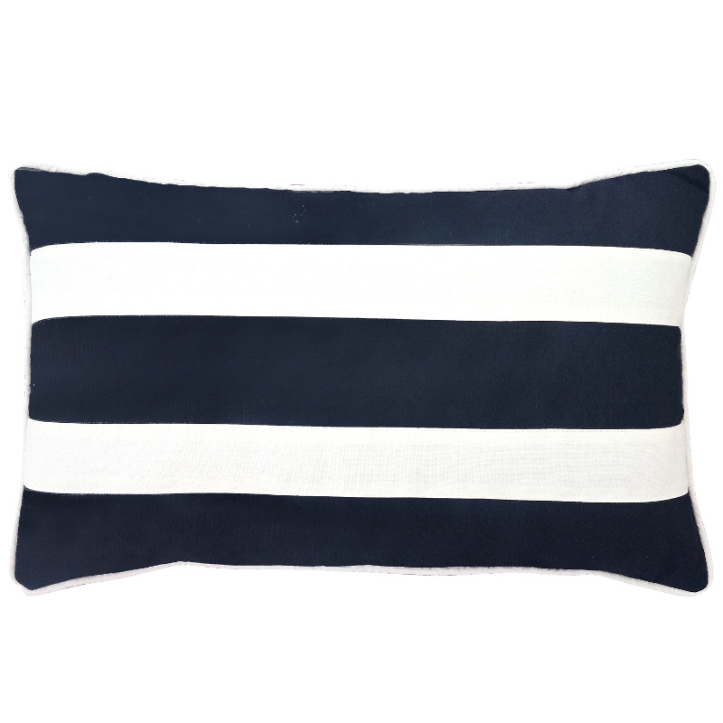 KIRRA Dark Blue Striped Outdoor Cushion Cover | Mirage Haven  