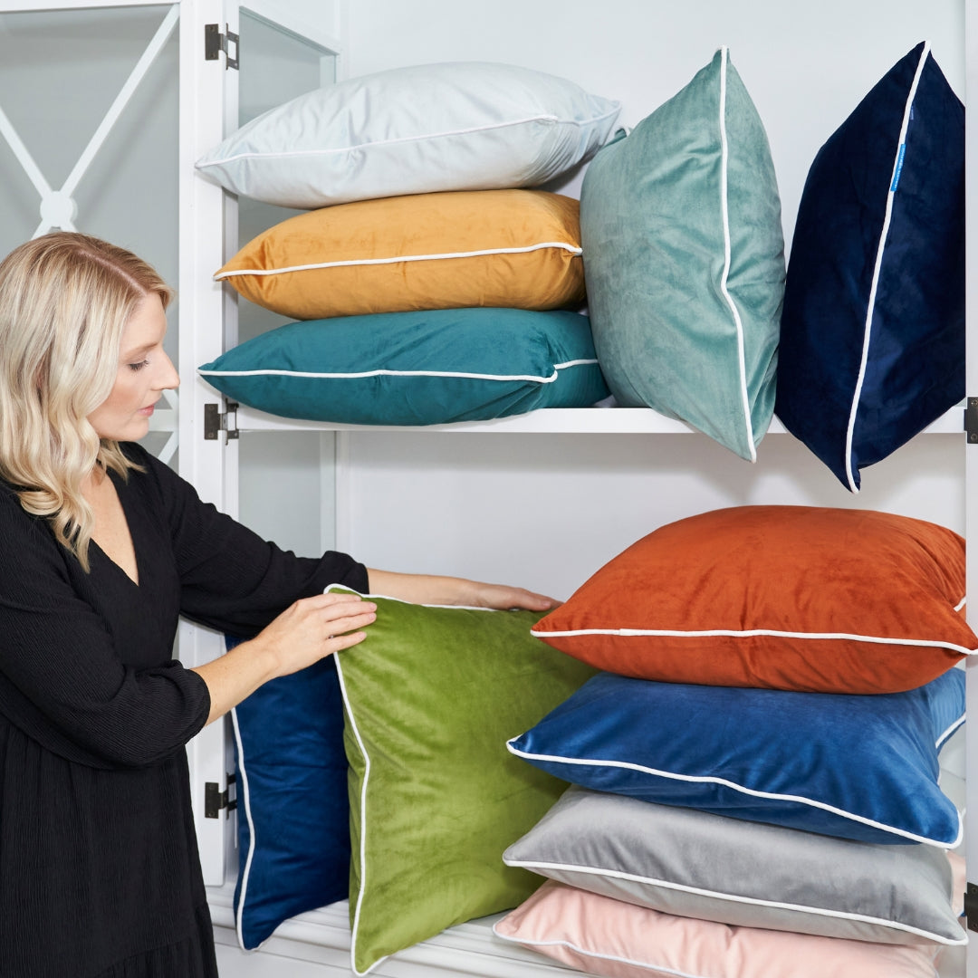 SARINA Steel Grey Premium Velvet Cushion Cover | Mirage Haven 