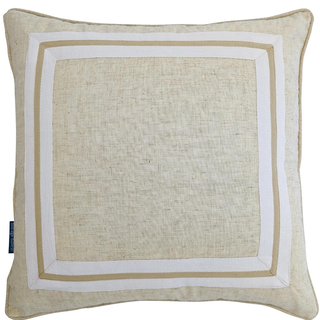 AVALON Linen Border Cushion Cover | Mirage Haven 