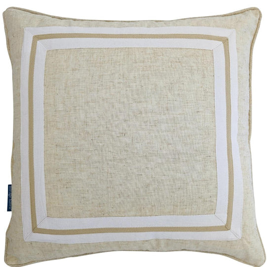 AVALON Linen Border Cushion Cover | Mirage Haven 