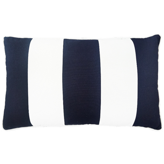 KIRRA Dark Blue Striped Outdoor Cushion Cover | Mirage Haven  