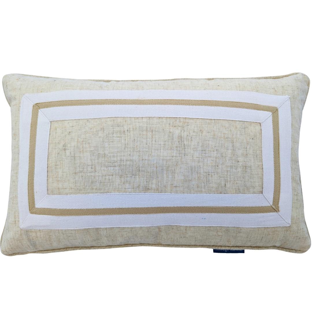 AVALON Linen Border Cushion Cover | Mirage Haven 