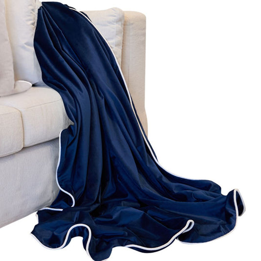 Dark Blue Luxury Velvet Throw | Mirage Haven  