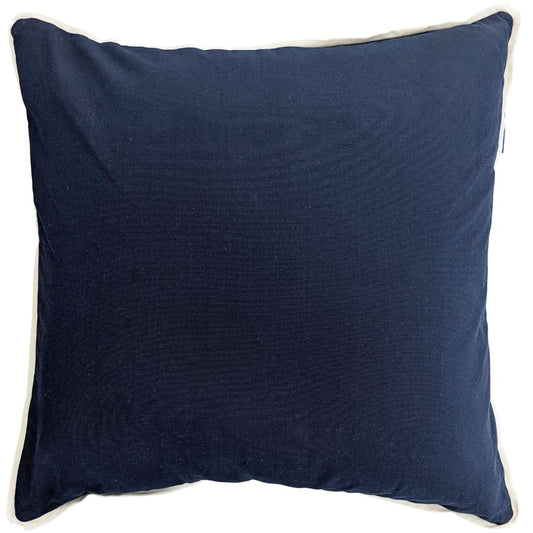 UKI Classic Dark Blue Cotton Canvas Cushion Cover | Mirage Haven 