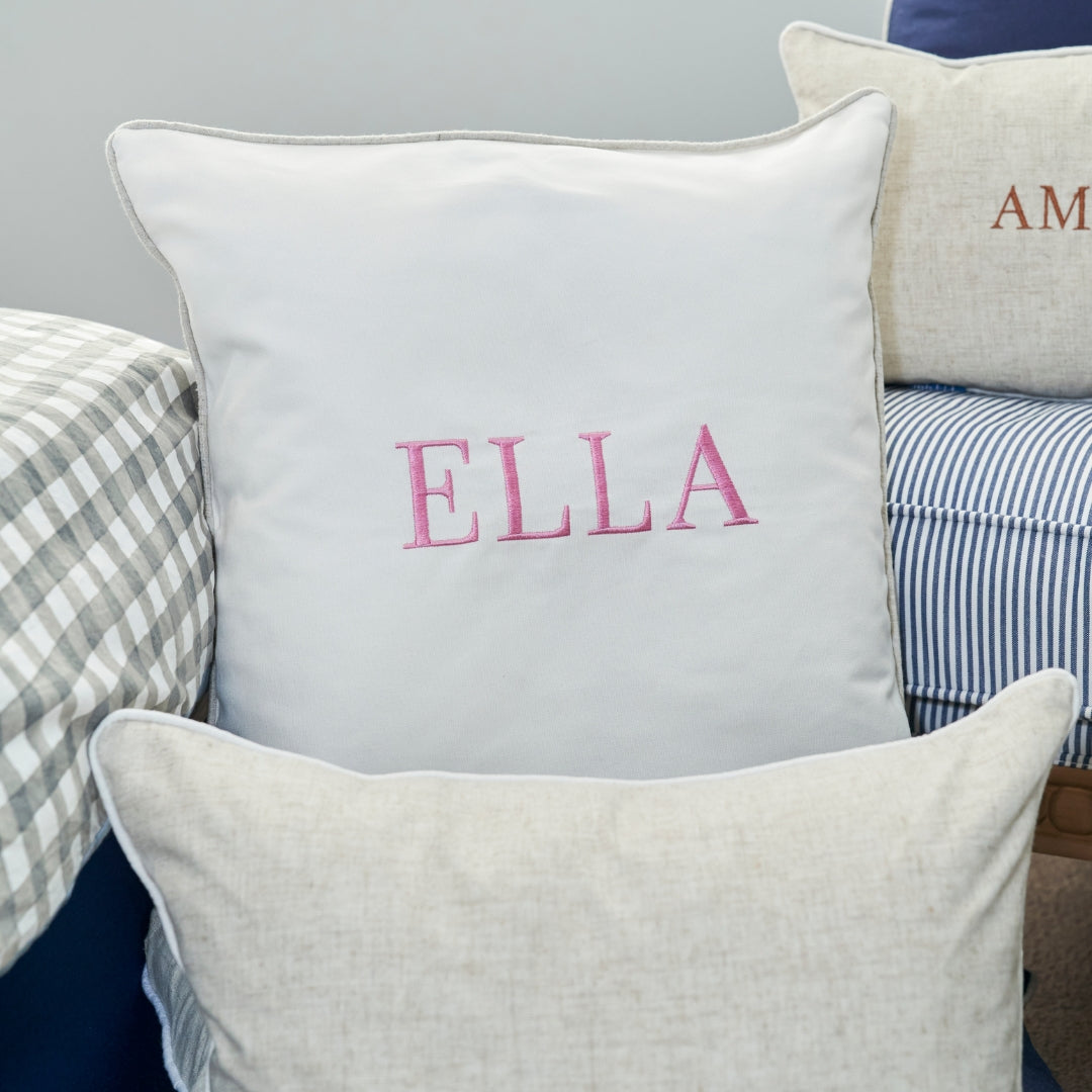 White Personalised Name Kids Cushion Cover | Mirage Haven 