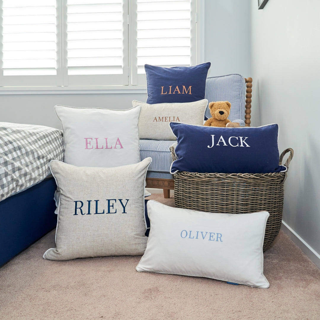 Linen Personalised Kids Cushion Cover | Mirage Haven 