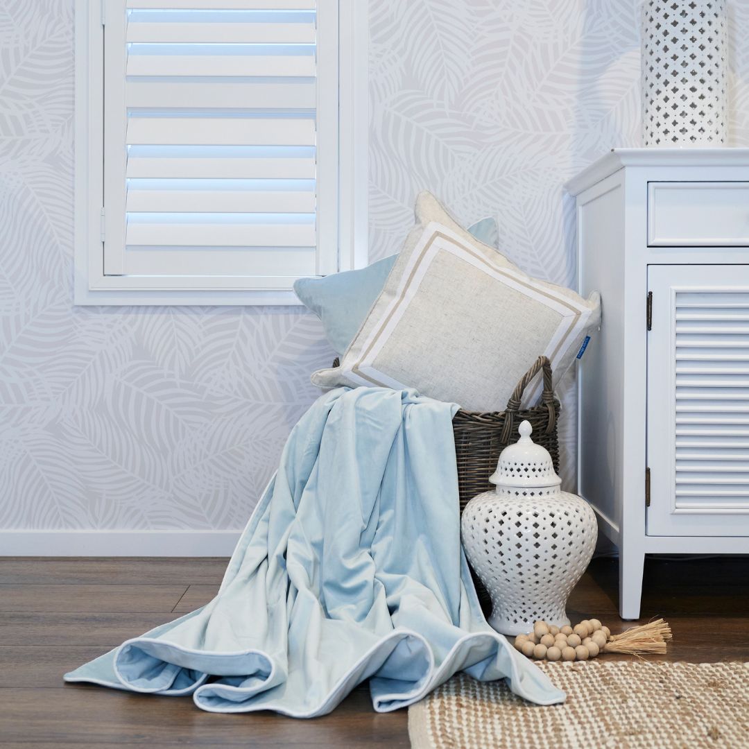 Sky Blue Plush Luxury Velvet Throw | Mirage Haven 