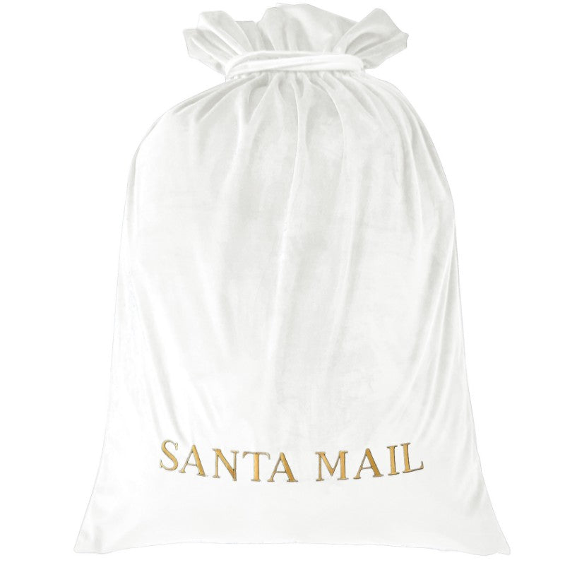 Personalised Velvet Christmas Sack White | Mirage Haven 