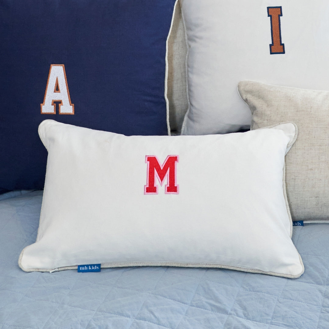 White Personalised Initial Kids Cushion Cover | Mirage Haven 