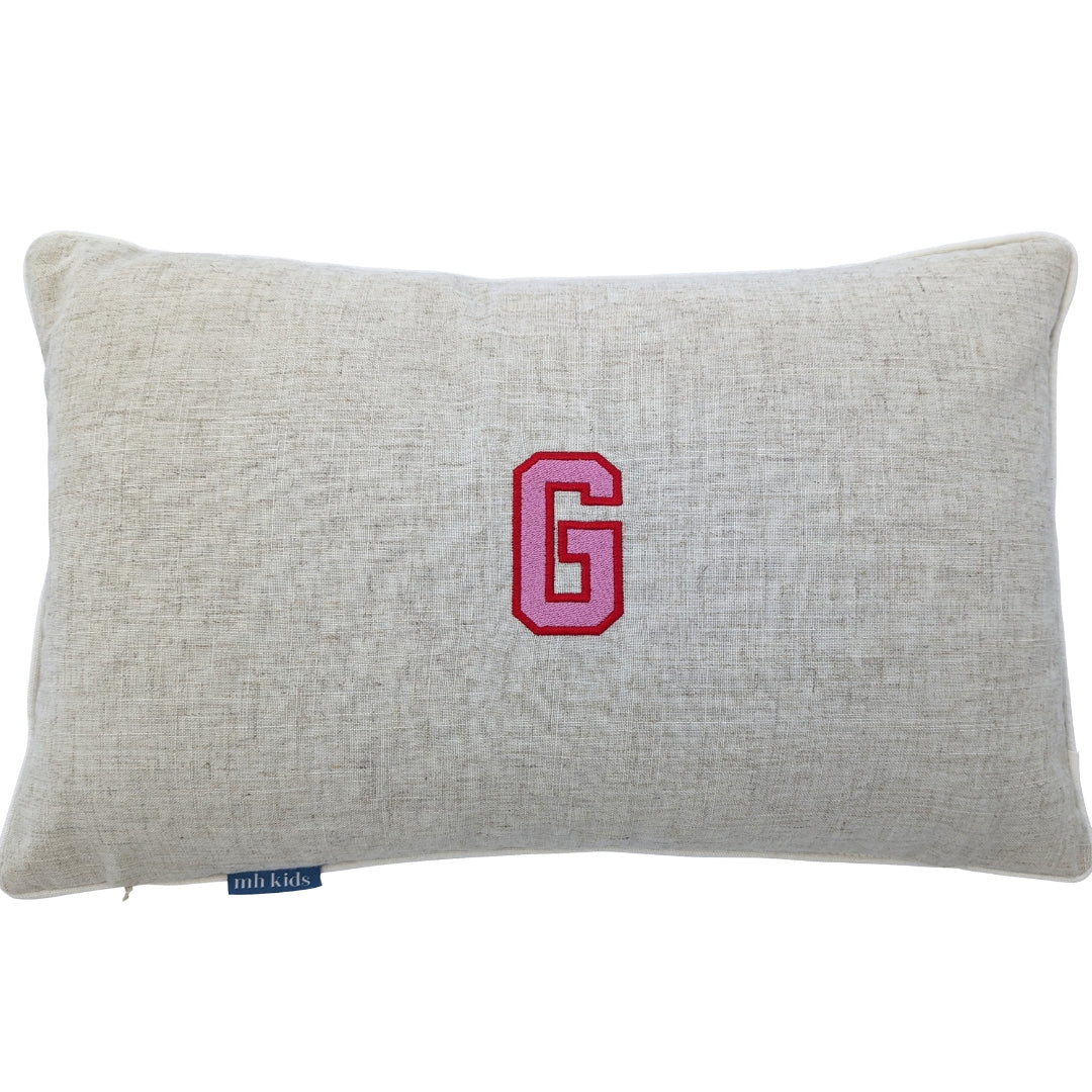 Linen Personalised Initial Kids Cushion Cover | Mirage Haven 