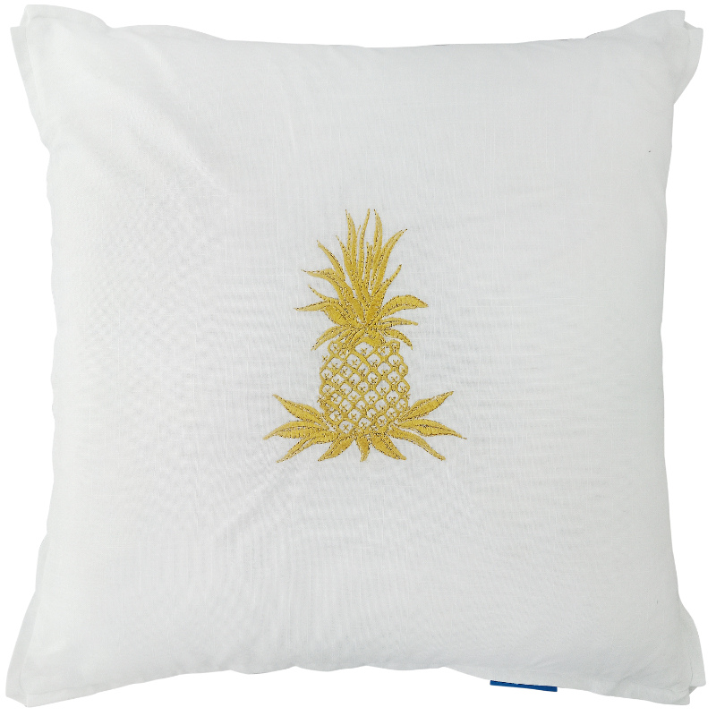 HABANA White and Gold Pineapple Cushion Cover | Mirage Haven 