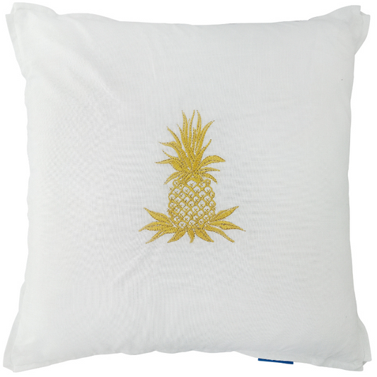 HABANA White and Gold Pineapple Cushion Cover | Mirage Haven 