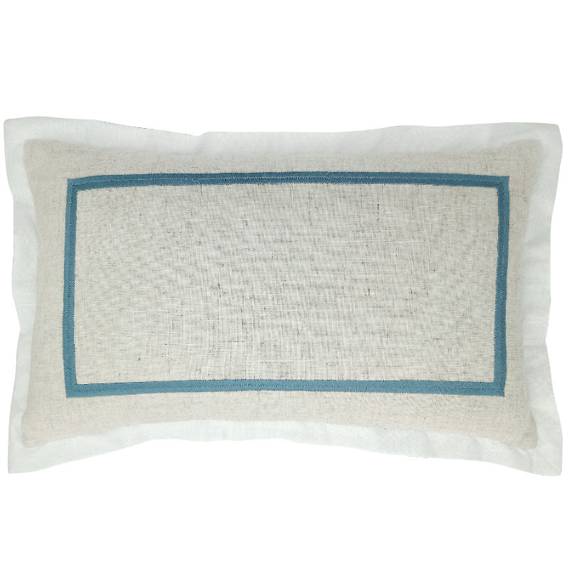 JERUK Duck Egg Blue Flange Linen Cushion Cover | Mirage Haven  