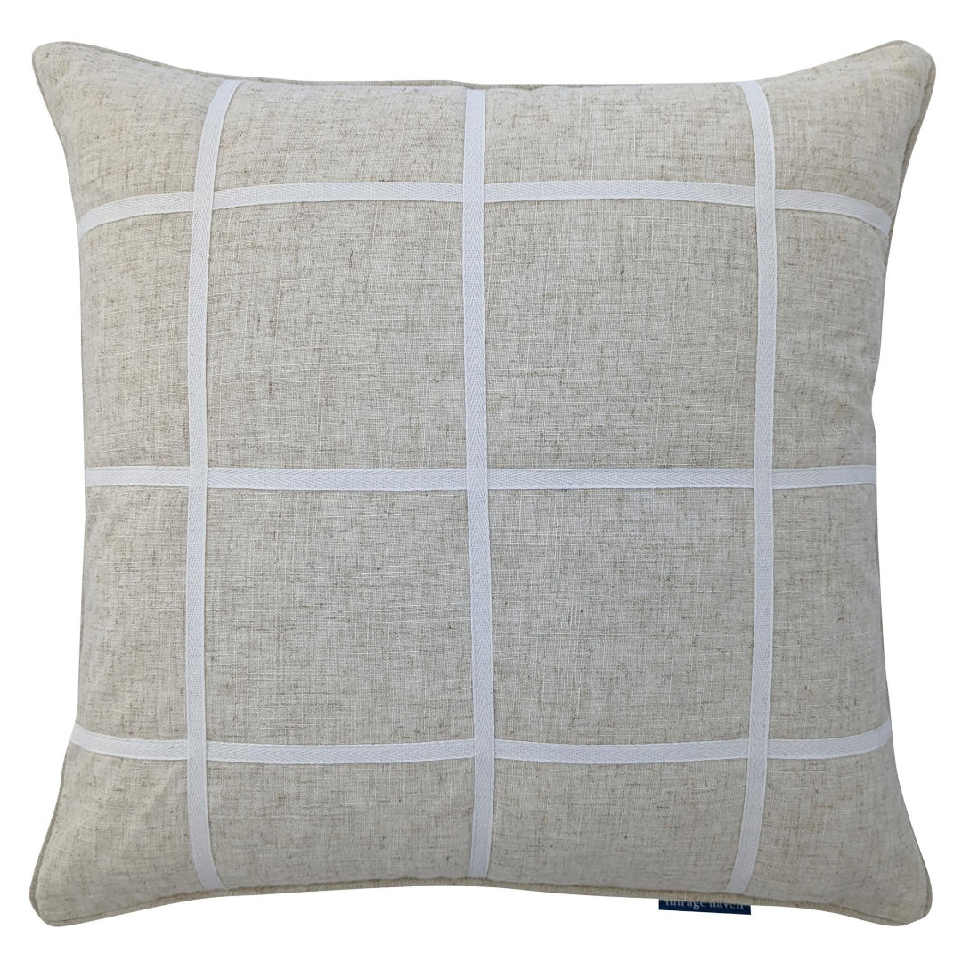 VISTA Linen and White Windowpane Cushion Cover | Mirage Haven 