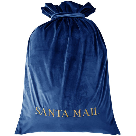 Luxury Personalised Velvet Santa Sack Dark Blue | Mirage Haven 