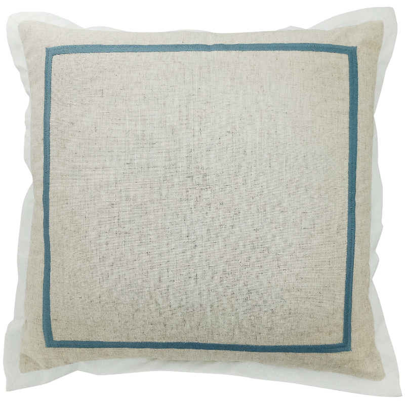 JERUK Duck Egg Blue Flange Linen Cushion Cover | Mirage Haven  
