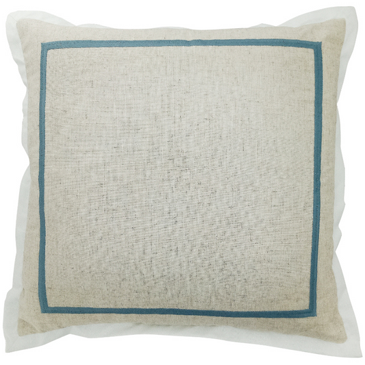 JERUK Duck Egg Blue Flange Linen Cushion Cover | Mirage Haven  
