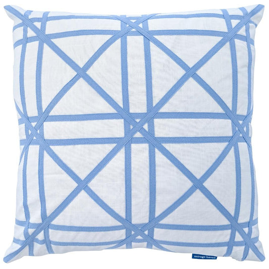 TORBAY Blue and White Crosses Cushion Cover | Mirage Haven 