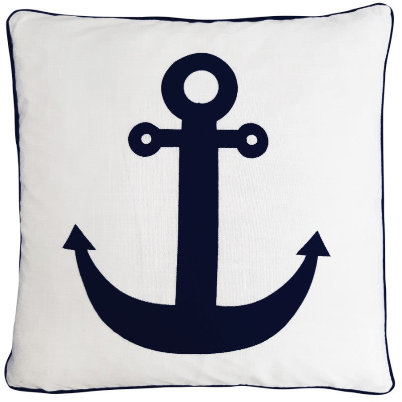 Anchor Dark Blue and White Kids Cushion Cover | Mirage Haven 