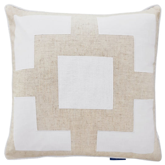 EASTWOOD Linen and White Four Corners Cushion Cover | Mirage Haven 