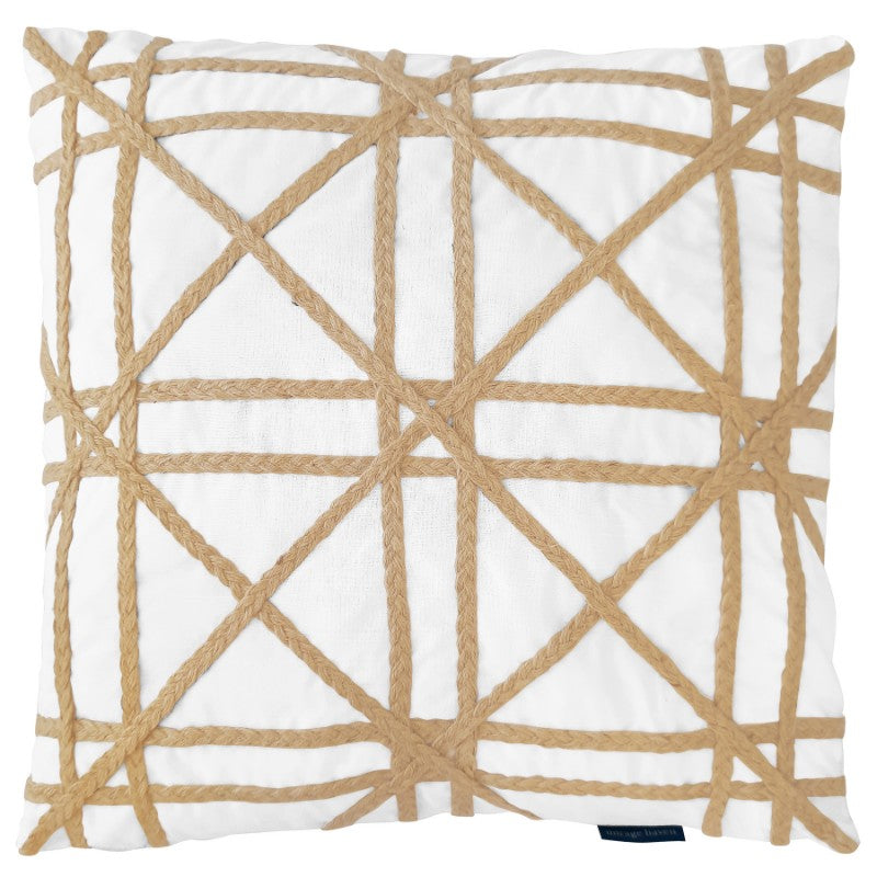 Mirage Haven LONG BEACH Hemp Braids Crosses Cushion Cover 