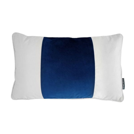 BADEN Dark Blue and White Velvet Cushion Cover | Mirage Haven  