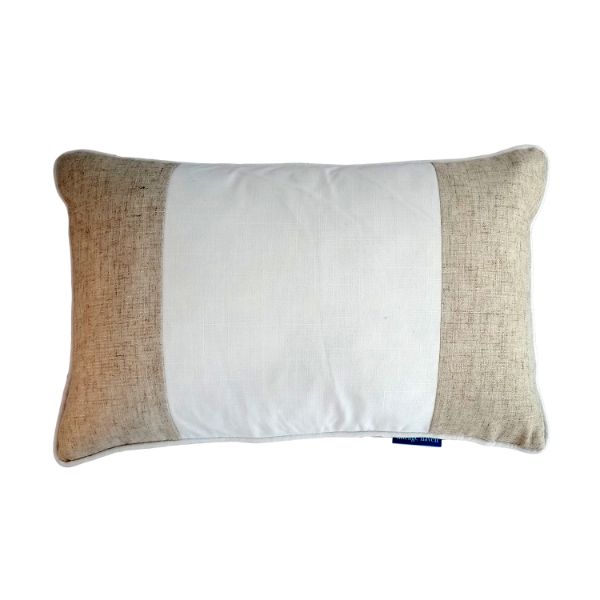 EASTWOOD Silver Linen and White Panel Cushion Cover | Mirage Haven 