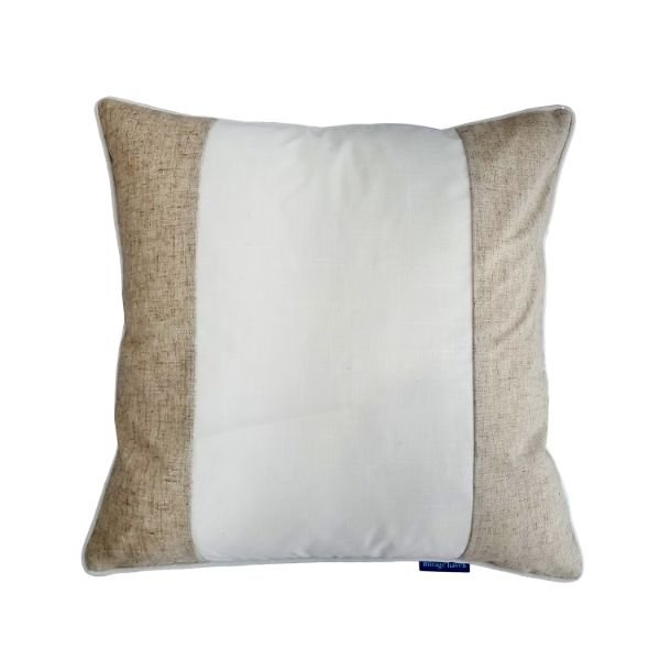 EASTWOOD Silver Linen and White Panel Cushion Cover | Mirage Haven 