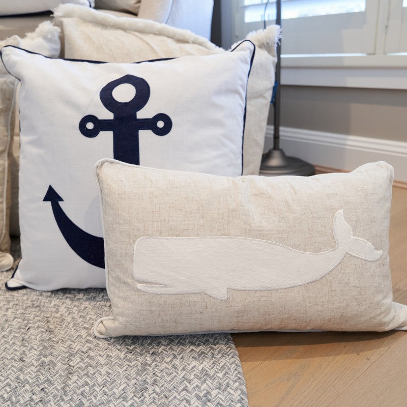 Anchor Dark Blue and White Kids Cushion Cover | Mirage Haven 