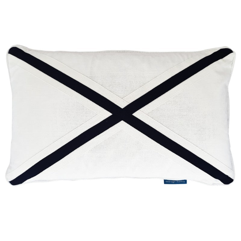 NORTH CAPE Dark Blue and White Cross Cushion Cover | Mirage Haven 