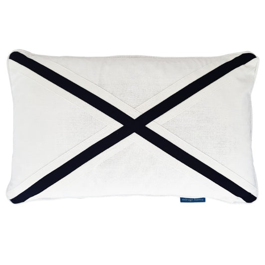 NORTH CAPE Dark Blue and White Cross Cushion Cover | Mirage Haven 