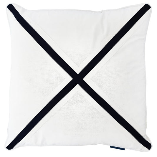 NORTH CAPE Dark Blue and White Cross Cushion Cover | Mirage Haven 