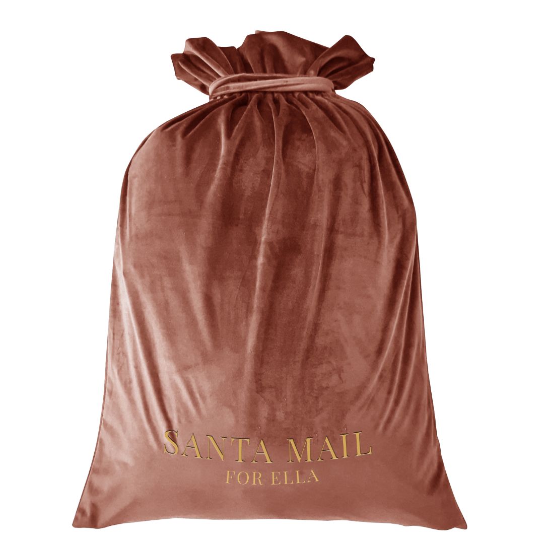 Luxury Personalised Velvet Santa Sack Rose | Mirage Haven 