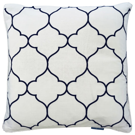 QUINNS Dark Blue and White Trellis Cushion Cover | Mirage Haven 